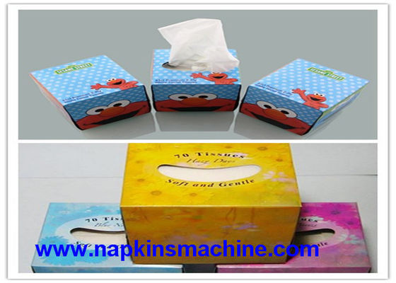 380V Cube Box Facial Tissice ماكينة ، 80 M / Min آلة تصنيع المناديل الورقية